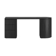 Payton Benjamin Ripple Grand 3 Drawer LHF Computer Work Desk Table Black