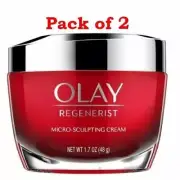 Olay Regenerist Micro Sculpting Cream Hydrating Skin Moisturizer 1.7oz Pack of 2