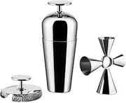 Alessi The Tending Box GIA26SET - Cocktail Set with Parisienne Shaker, Double Bar Strainer and Quadri Combo Jigger, in 18/10 Stainless Steel
