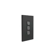 Clipsal Iconic Styl Cover Frame, 3 Switches, Vertical, Silver Shadow - S3043C-SH