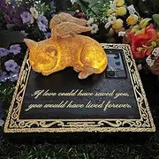 mildahjoy Solar Cat Memorial Garden Stones, Solar Cat Statue Headstone Outdoor Solar Cat Tombstone Pet Cat Grave Markers Loss of Cat Sympathy Keepsake