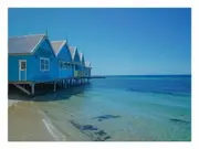 Blue Beach House Canvas Print