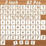DZXCYZ 2 Inch Letter Stencils for Painting on Wood, 62 Pcs Calligraphy Alphabet