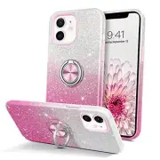 for iPhone 12 Case, iPhone 12 Pro Case, Slim Fit Glitter Sparkly with Pink