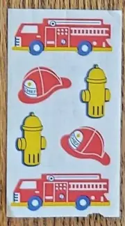Frances Meyer Firefighter Truck Engine Hydrant Hat Stickers Scrapbook Journal