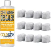 Charcoal Water Filters and Descaler for Keurig - Keurig Compatible Charcoal Water Filter Replacement Cartridges (12) & Coffee Maker Descaler for Keurig Machines (2 Uses)