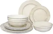 Bettermela Melamine Dinnerware Sets 12 Peice Plates and Bowls Set for Indoor Outdoor and Everyday Use Dishes Set Service for 4 Lightweight Unbreakable and Durable Dishwasher Safe BPA Free White