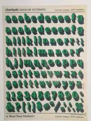 Chartpak Velvet Touch Shadow Lettering Souvenir 60pt/M08 60L Green Rub On