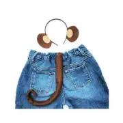 Monkey headband & tail birthday party favors Halloween Costume Adult kid baby