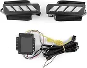 LED DRL Daytime Running Light Fog Lamps Assembly with Turn Compatible With Toyota Land Cruiser Prado 2003 2004 2005 2006 2007 2008 2009