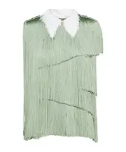 Organza top with fringe IT42 Green