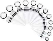[Zhichengbosi] 24 Pieces Big Ear Gauges Kit, Acrylic Tapers and Plugs Double O-Rings Stretching Set