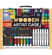 Bendon Deluxe Wooden Art case Including 2 Art Pad , 150 Pieces