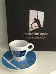 AO Australian Open Lavazza Espresso Coffee Cup and Saucer - NEW - FREE POSTAGE