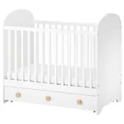 GONATT cot with drawer, white, 70x132 cm