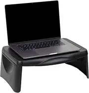 Mind Reader Lap Desk/Laptop Stand, Bed Tray, Folding Legs, Portable, Dorm, Plastic, 18.75" L x 11.25" W x 7.25" H, Black