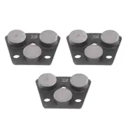 3Pcs Diamond Grinding Shoes Trapezoid Concrete Floor Cutting 3 Cylinder Teeth Grinder Coating Disc Shoe Black Grit 30