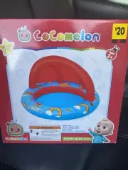 Cocomelon Toddler Inflatable Shaded Pool 39.4 x 39.4 x 26 Inflated Siaze