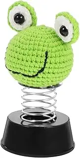 FELTECHELECTR Crochet Frog Bobblehead Dashboard Ornament Cute Animal Decoration for Cars Home present for Friends and Family Lightweight Compact Design