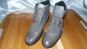 KENNETH COLE Grey Leather / Suede Wingtip Brogue Oxford US 9.5 NWOB