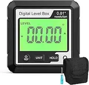 Abizarch Digital Angle Finder Gauge Magnetic,LCD Digital Level Tool Protractor, Inclinometer Level Box Backlit Portable Angle Measurement Tool,Battery Operated Angle Finder for Carpentry Building