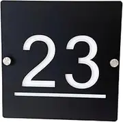 Personalized Acrylic House Number Sign House Address Street 3D Number Plate(Black-Gold,30 * 30cm)