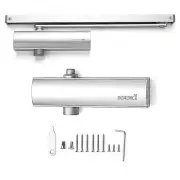Reliable Heavy Duty Door Closer with Adjustable Speed Control - Silver Finish