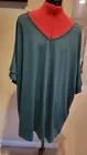 Womans 5X Teal Flutter Sleeves Shirt