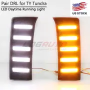 LED DRL Day Running Light Fog Lamp Cover For Toyota Tundra XK70 2022+ With Turn (for: Toyota)