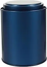 Tea jar,Tea caddy, Bulk Spices Tea Coffee Round Tin Jar Tea Storage Canister Metal Kitchen Canisters Tea Canister Loose Tea Holder for Tea Bags Tin Cans Milk Powder Tinplate Mini(Blue)