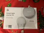 New Sealed Google Smart Light Starter Kit Home Mini Speaker/GE C-Life Smart Bulb