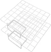 2 Sets Grid Display Stand Two Monitor Stand Organizer Chip Rack Display Stand Easels Riser Wall Photo Grid Shelf Trade Wire Notice Boards Photo Hanging Display Frames Iron White