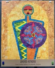 David Atkins, Joan Cawley Gallery, Scottsdale, 1995, Native American Art Poster