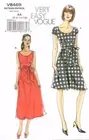 Vogue Designer Sewing Pattern Misses Flirty Sexy Dress Tie Bow Summer Easy Sew