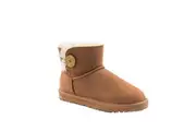 OZWEAR UGG Womens Classic Mini Button Boots (Water Resistant) (Chestnut,EU40)