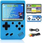 Retro Handheld Game Console with 500 Classical FC Games-3.0 Inches Screen Portable Video Game Consoles Handheld Video Games Support for Connecting TV & Two Players (Blue, 500 Classical Games)