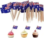 Flag Toothpicks, 100PCS Mini Australia Flags for Sandwich Food Cupcake Toppers for 4th of July Independence Day Party Bar Decor International and Ethnic Events, Australia