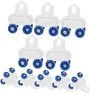 10pcs Mini Plastic Curtain Track Rollers with Hooks Silent Operation Four Wheel Design for Smooth Sliding for Home Office and School Curtain Systems