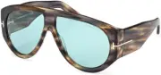 Tom Ford BRONSON FT 1044 Striped Brown/Blue 56V Sunglasses New 60mm