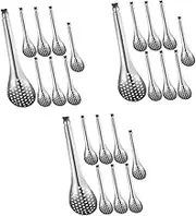 Amosfun 24 Pcs Slotted Spoon Set Food Strainer Spoon for Frying Serving Stainless Steel Kitchen Utensils Ideal for Buffet Catering