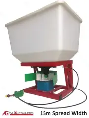 12V ATV FERTILISER SEED & PASTURE SPREADER 15m 120L HOPPER NON TOWABLE 12 VOLT