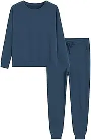 [Weintee] Women's 2 Piece Outfits Pullover Sweatshirt and Sweatpants Set Sweatsuits