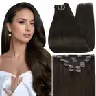 Clip in Hair Extensions Human Hair Clip in Extensions Triple Weft Brazilian H...