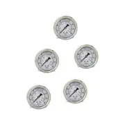 5 PACK LIQUID FILLED PRESSURE GAUGE 0-400 PSI, 2.5" FACE, 1/4" BACK MOUNT WOG