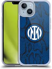 Head Case Designs Official Inter Milan Snake Pattern Soft Gel Phone Case Compatible with Apple iPhone 14
