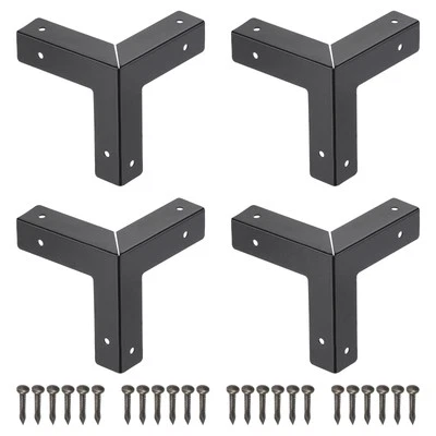 33x33x33mm Metal Box Corner Protectors Edge Guard Black 4Pack