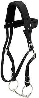 Bridle with Reins Red Adjustable Horse Halter Harness Horse Halter Horse Halter Horse Bit with Soft Cushion for Horse Black/Medium