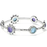 Brighton Jules Bangle Bracelet German Glass Purple & Blue $118 NWT
