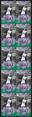 PAULINE BETZ 1946 WOMENS WIMBLEDON TENNIS CHAMPION STRIP OF 10 MINT STAMPS