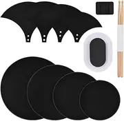 GUDAJIN Drum Mute Pads, Drum Mute Pad Set, Drum Mute Pads with Cymbal Pads and Hi-Hat Set Pads, Foam Drum Mute Pads, Practice Drum Pad Mute Pads, Suitable for 10", 12", 14", 16"